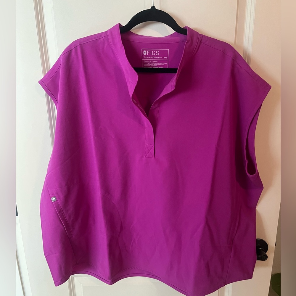 FIGS Rafaela Scrub Top Purple Jam color